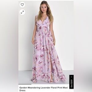 Lulus garden meandering lavender floral print maxi dress